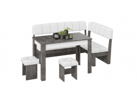 Белый (кожзам) / Ателье темный