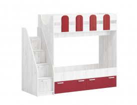 Красный металлик / Дуб Крафт белый